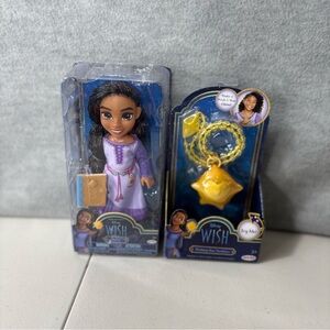 Disney Wish Asha Doll 6 Inches And Wishing Star Necklace Both New In Box